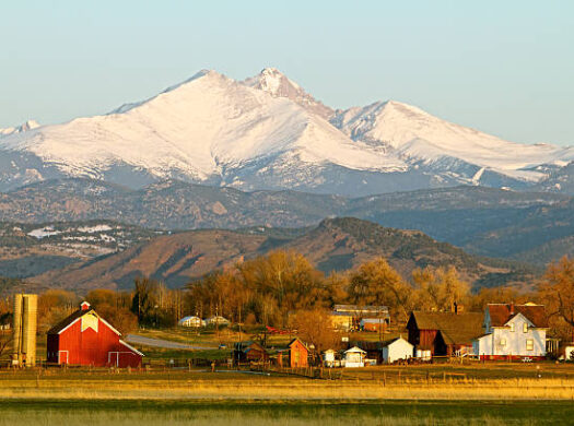 Morning view of Longs Peak from Longmont Colorado